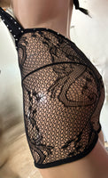 Exotic Black Romper with thong
