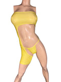 Yellow one leg Romper with thong