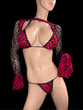 Exotic Red Cheetah 3 Piece set