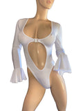 Exotic Dancer White Bodysuit