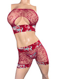Exotic Burgendy Net set
