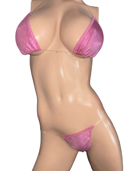 Exotic Dancer Metallic Pink Bikini