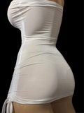 Exotic White Mesh Dress with thong