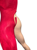 Red one leg Romper with thong