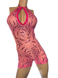 Exotic Dancer Pink Mesh Romper