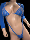 Blue Slingshot Thong Top and Arms Cover