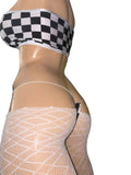 Exotic Dancer Checker top and thong with legs