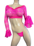 Exotic Dancer Pink Lace top and thong