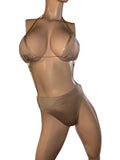 Beige Color High Waist Thong and top