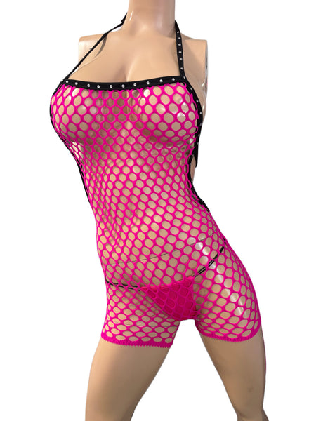 Sexy Pink Romper with thong
