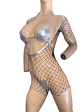 Exotic Dancer Black Net Romper set
