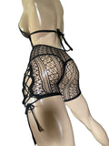 Exotic Dancer Black Net Romper with with Thong