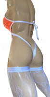 Exotic Dancer Neon Orange Bodysuit and legs