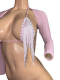 Exotic Pink stripes with Fringe set