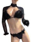 Exotic Black Feathers set