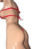 Exotic Dancer Red Lace Top and Thong