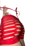 Exotic Dancer Red Short  and top with thong