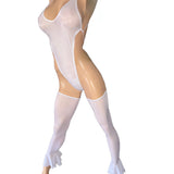 Exotic White Bodysuit with legs