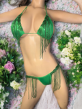 Exotic Dancer Green Bikini