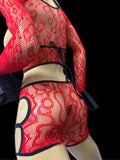 Exotic Red Net 4 Piece set