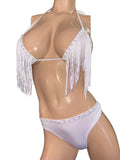 White Fringe Top and High waist thong