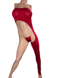 Red one leg Romper with thong