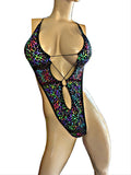 Exotic Dancer Neon Cheetah Print Bodysuit