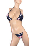Exotic Dark blue Short Top and Thong