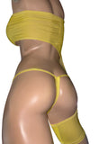 Yellow one leg Romper with thong