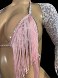 Exotic Pink Cheetah Arms top and Thong