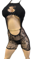 Exotic Black Romper with thong