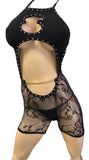 Exotic Black Romper with thong