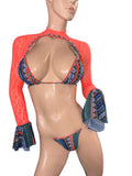 Exotic Neon Orange Arm cover with bikini