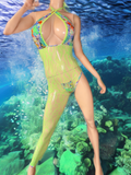 Exotic Dancer One Leg Romper with thong