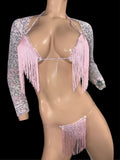 Exotic Pink Cheetah Arms top and Thong