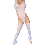 Exotic White Bodysuit with legs