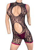 Black Net Romper with thong
