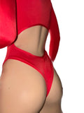 Exotic Dancer Red Long sleeve Bodysuit