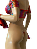 Exotic Top and thong with bells cuffs