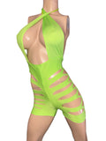 Exotic Dancer Neon Green Romper.