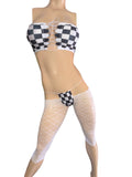 Exotic Dancer Checker top and thong with legs