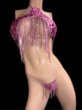 Pink Cheetah top and thong