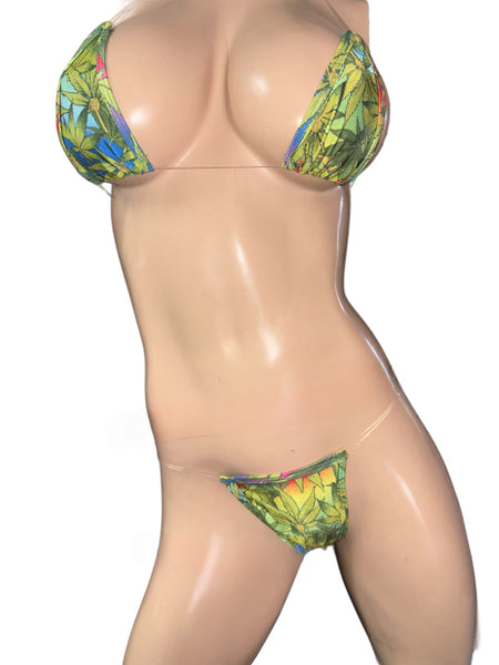 Exotic Micro bikini Pot leaf prints