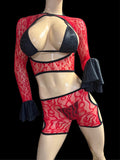 Exotic Red Net 4 Piece set