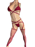 Exotic Dancer Burgundy Outfit set