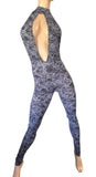 Exotic Gray Snake Prints Romper