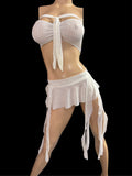 Exotic White flair Skirt and top