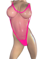 Hot Pink Net Bodysuit
