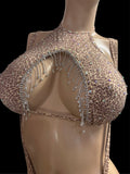 Leopard halter top and slingshot thong