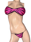 Exotic Pink Zebra Top and Thong